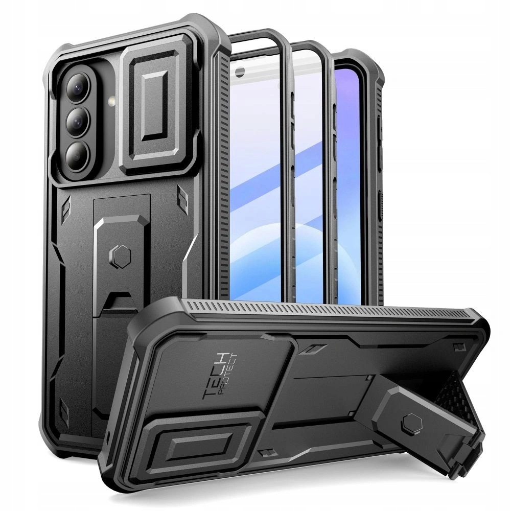 Etui na telefon Tech-Protect Kevlar Cam+ do Samsung Galaxy A57 5G, czarne