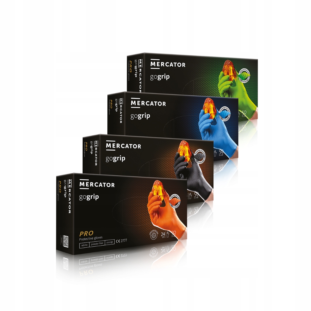 Rękawice nitrylowe GoGrip, 50szt. M, czarny