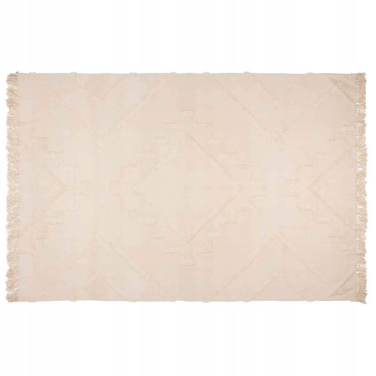 Dywan bawełniany 120x170 cm Z frędzlami Miękki Do salonu sypialni Ozdobny