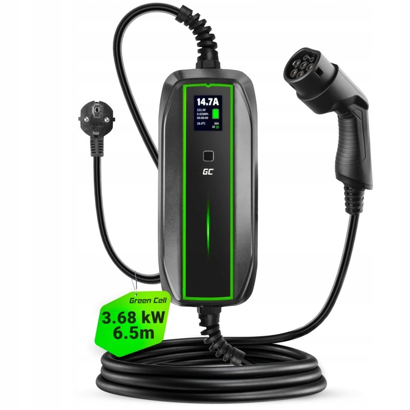 Green Cell EV16 Mobilná nabíjačka 3.6 kW 6.5 metra schuko pre hybridy a Ev