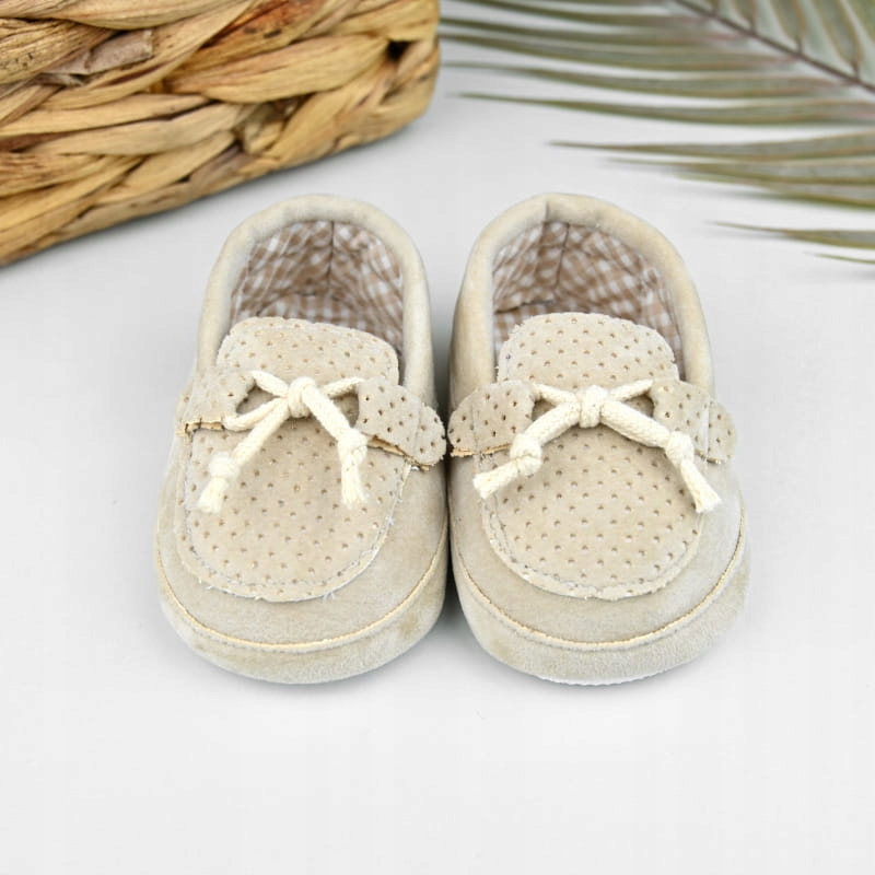 Beżowe mokasynki niechodki niemowlęce [Rozmiar: 11 cm] Rozmiar 11 cm