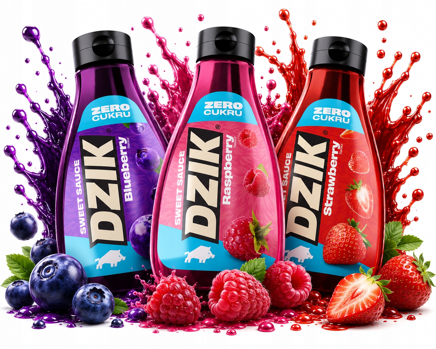 Wk Dzik Sos do deserów truskawka malina jagoda 425 ml bez cukru Fit