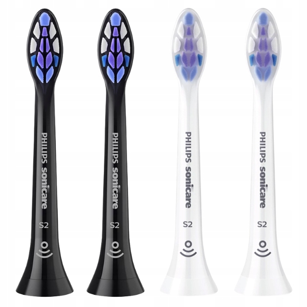 4x Końcówki do szczoteczki Philips Sensitive S2 HX6054 Black White