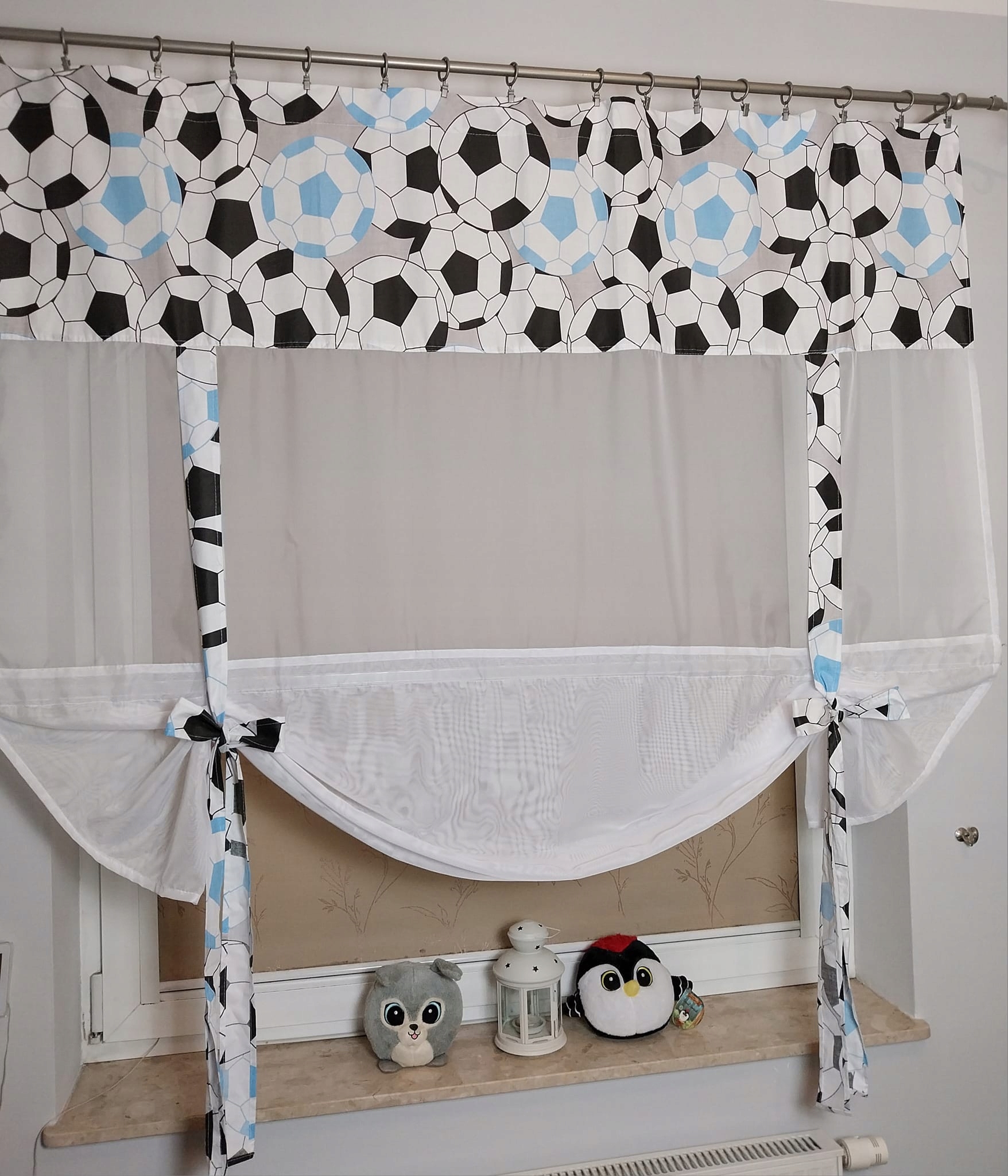 Roleta panel piłka nożna niebieska PODUSZKA