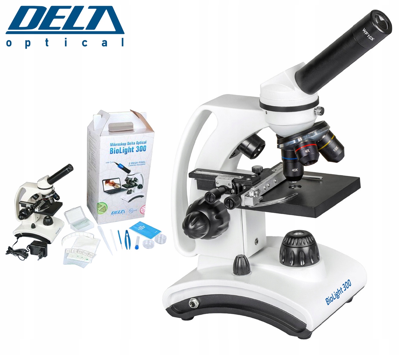 Mikroskop DELTA OPTICAL BioLight 300 Zestaw Preparaty EAN (GTIN) 5901691633308