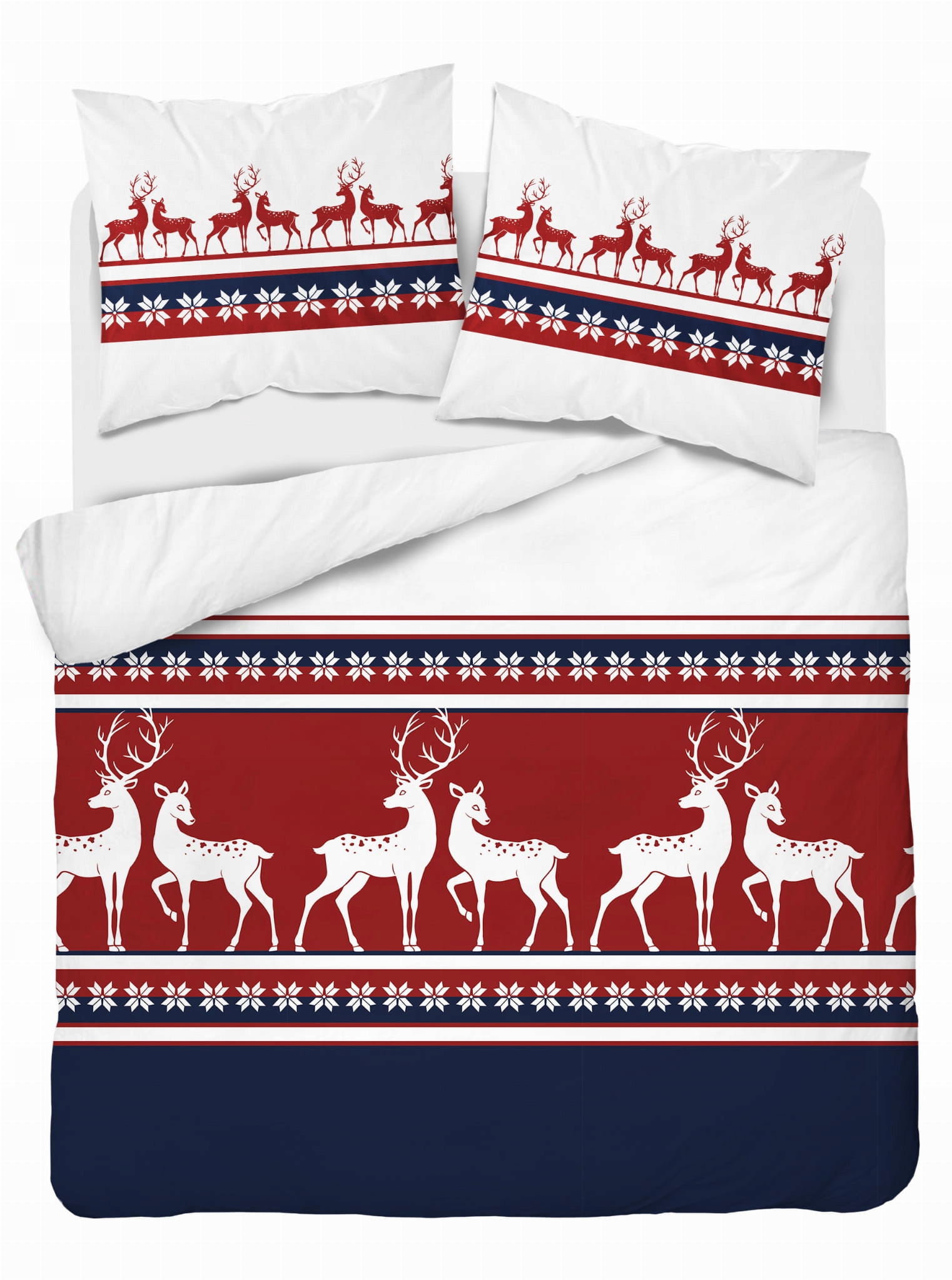 

Pościel Flanelowa 220x200 Świąteczna Renifer