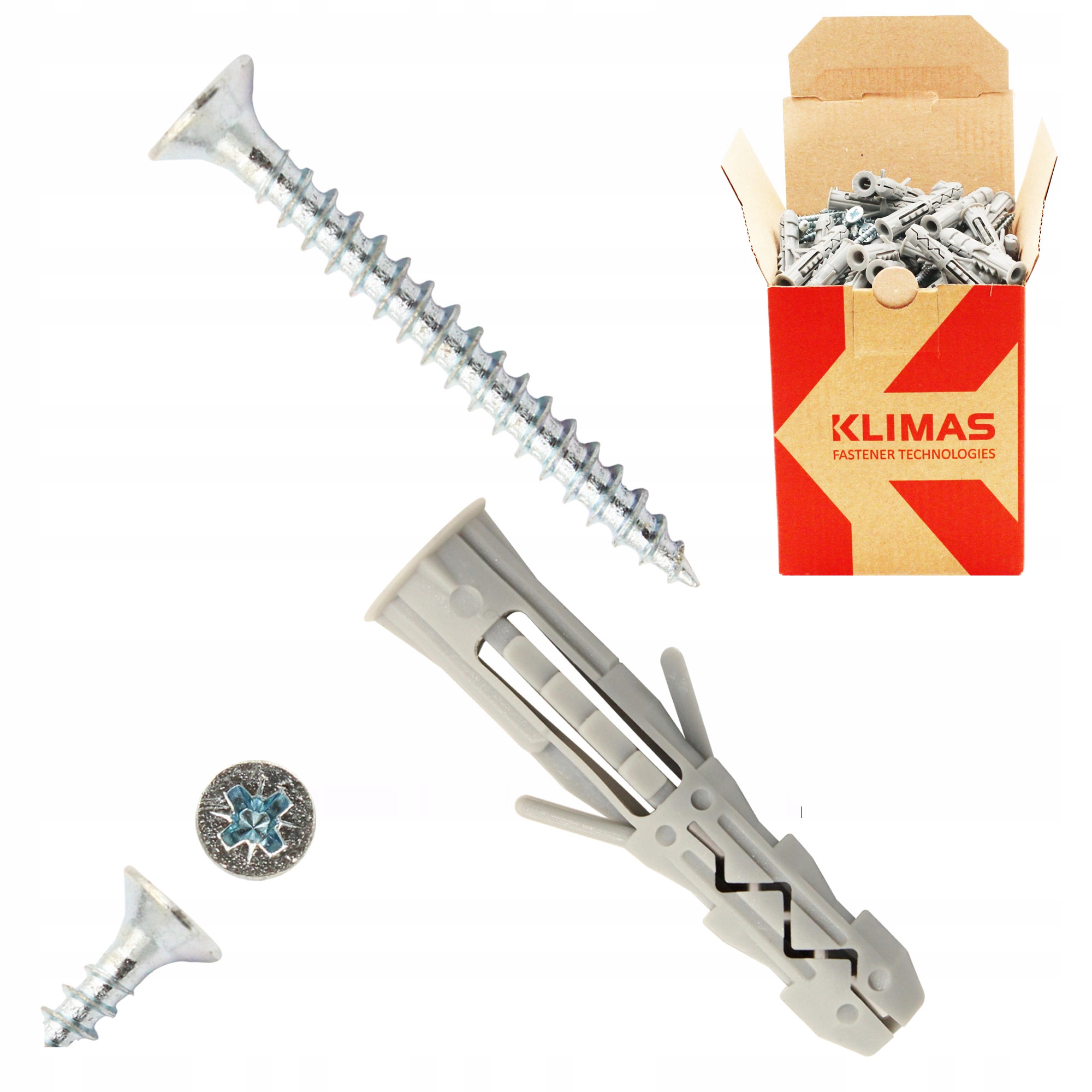 

Kołki Rozporowe 8x50 Z Wkrętem 5x50 PZ2 100szt