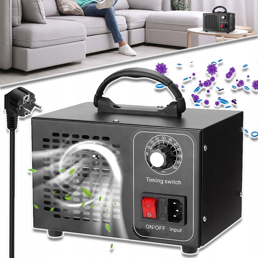 Generátor Ozonu Výkonný Ozonátor Pro Domácnost Auta Sterilizace Dezinfekce