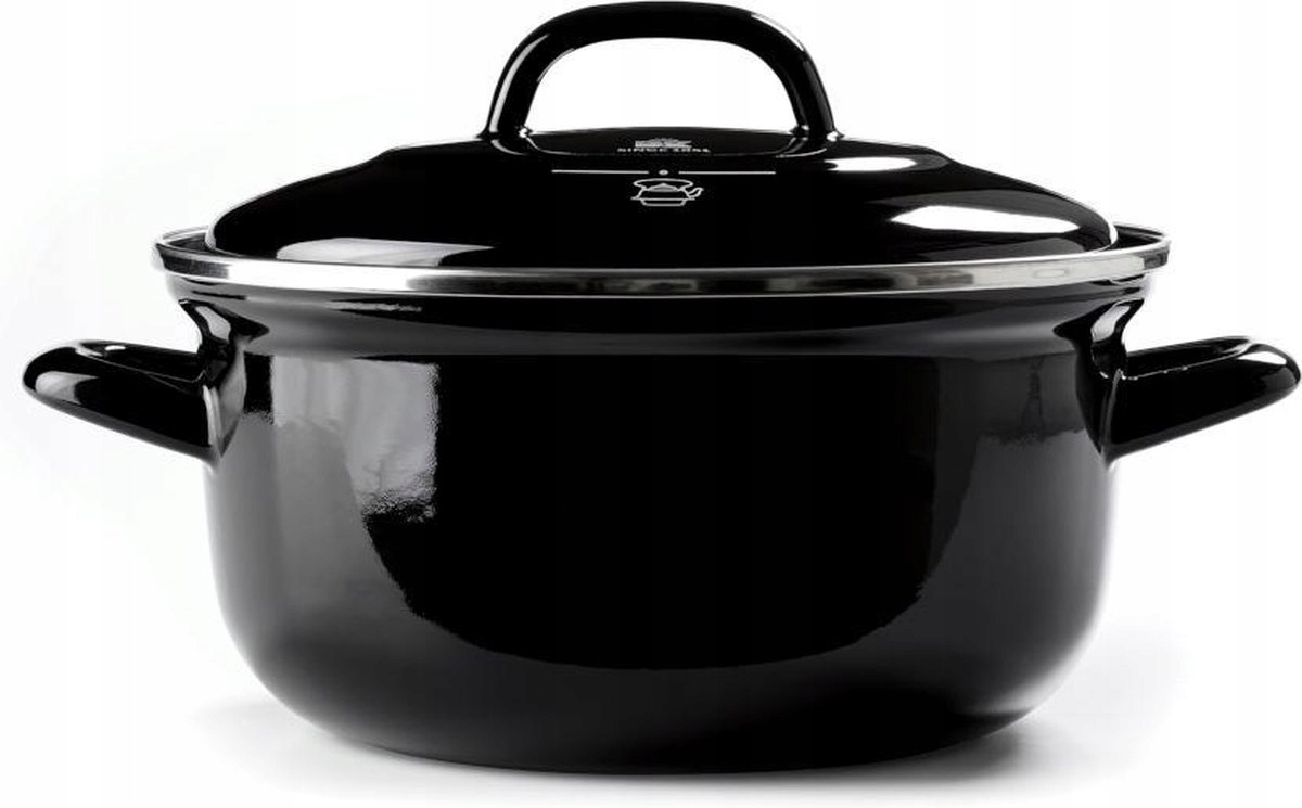 Hrnec tradiční ocelový smaltovaný 24 cm černý Bk Holland Indigo 4,2l