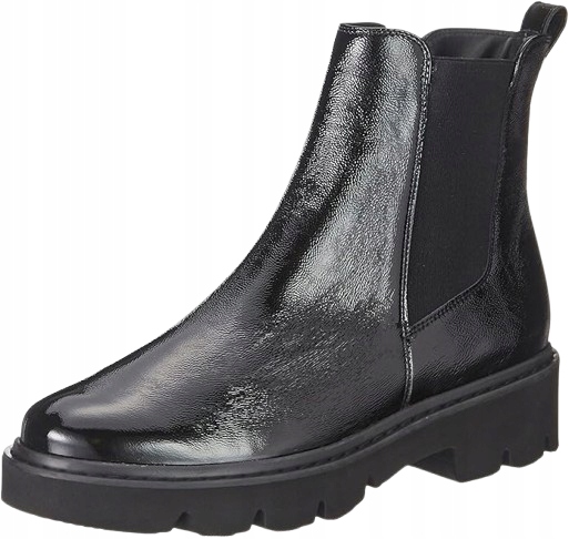 Paul Green Dámské Kotníkové Boty Černé S Koženým Zipem 36 Ž3I