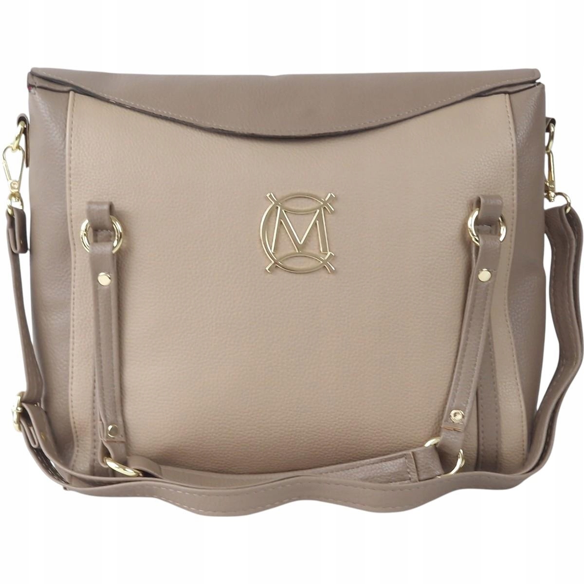 Massimo Contti klasická kabelka aktovka eko kůže béžová