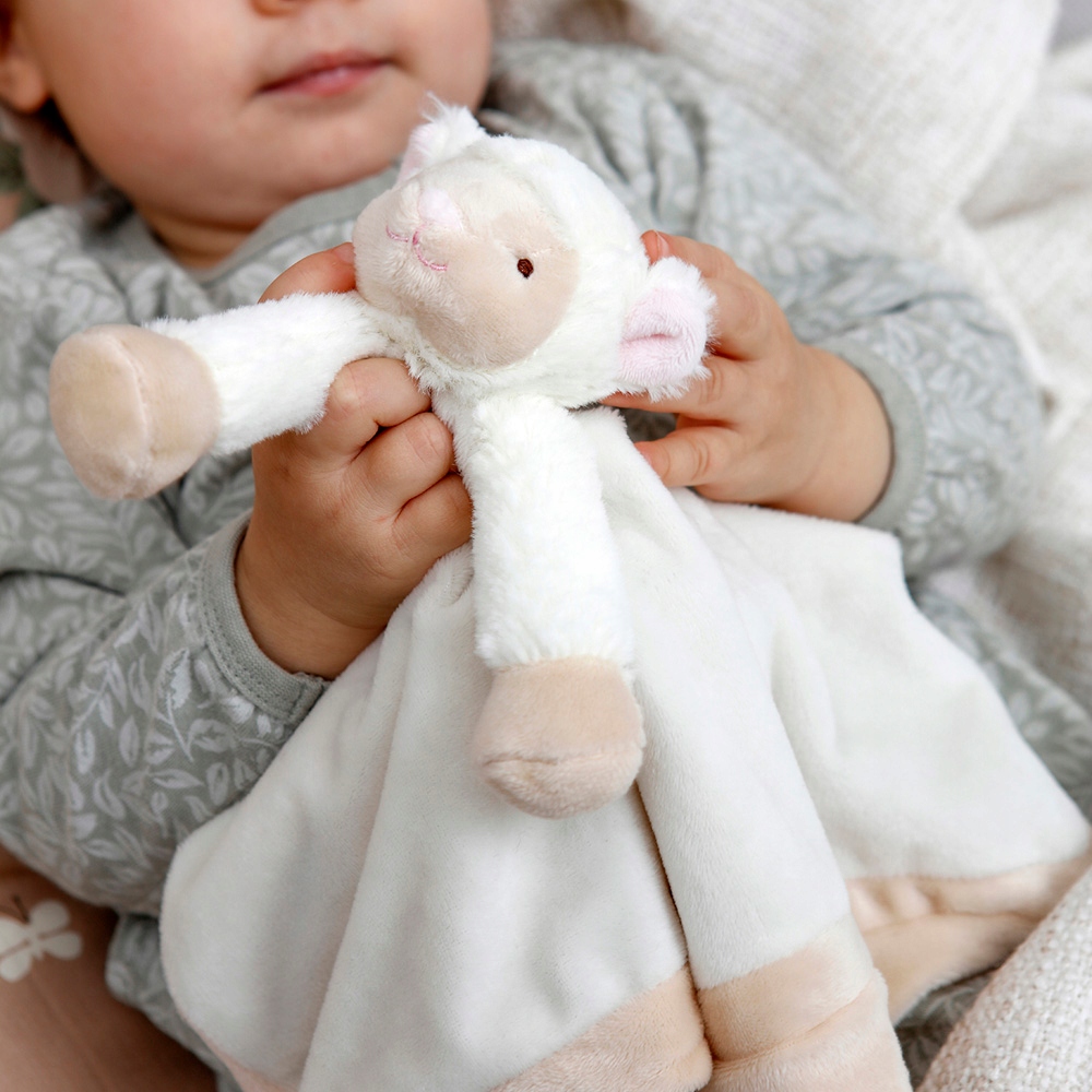 Kocyk przytulanka dla niemowląt, pluszak Owca maskotka Diinglisar 35x35cm EAN (GTIN) 7331626040174