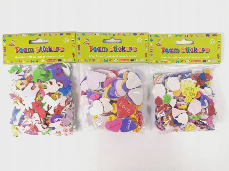 KOLOROWE NAKLEJKI PIANKOWE DLA DZIECI DEKORACYJNE Płeć chłopcy dziewczynki