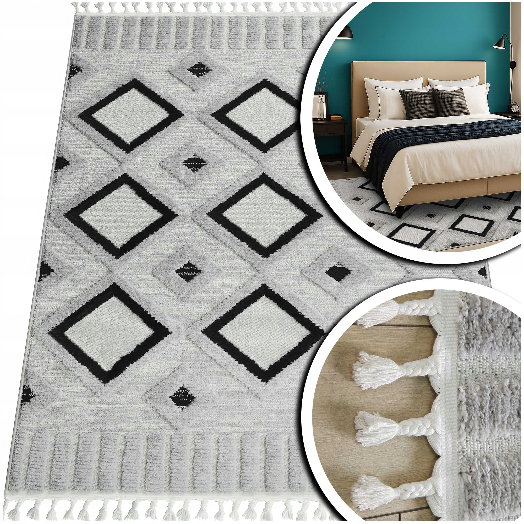 Koberec Shaggy Arezzo Šedý Koberec Do Ložnice Koberec Boho Do Obývacího Pokoje 160x230