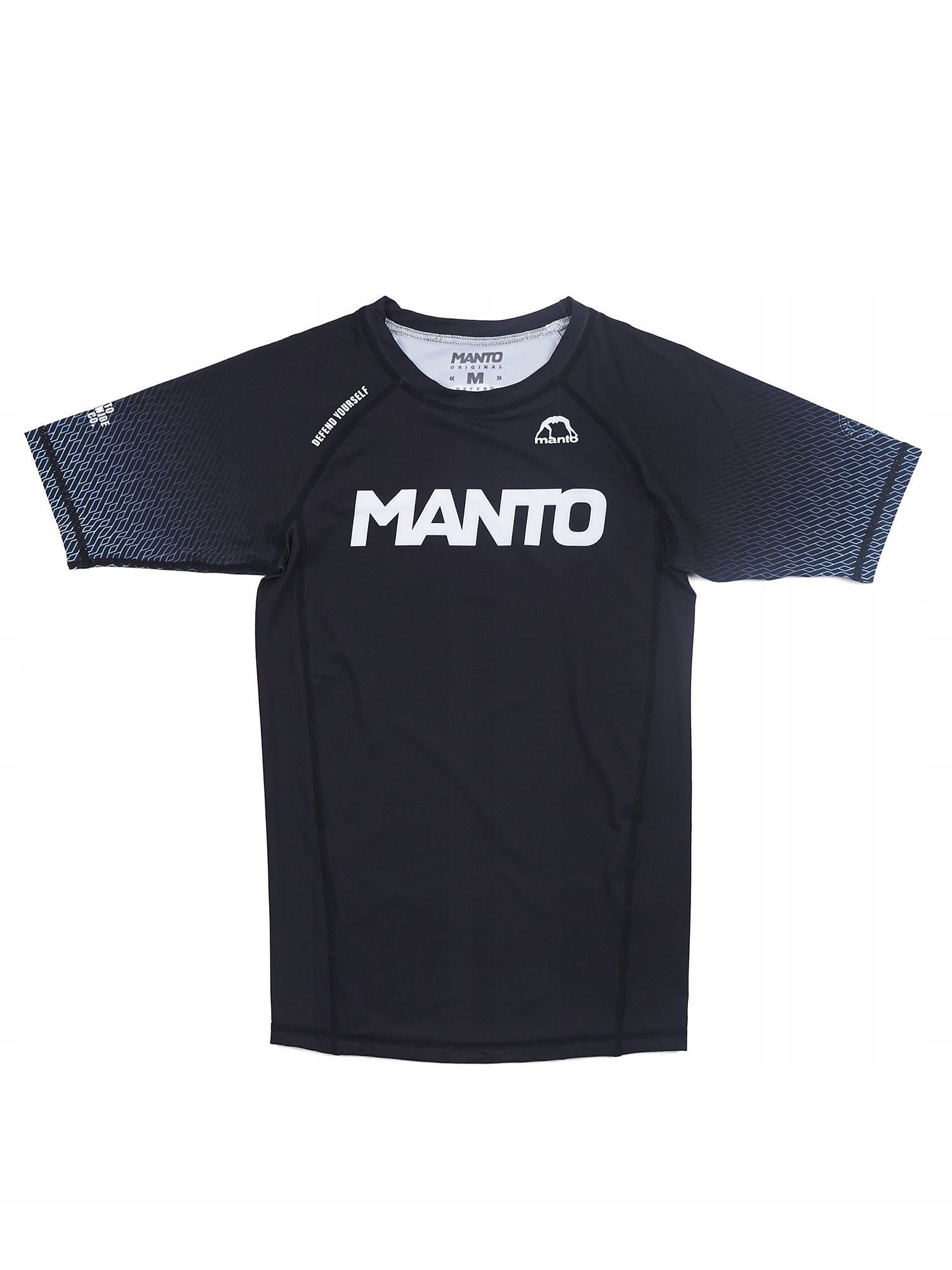 Rashguard Męski Manto Rank krótki rękaw oddychający płaskie szwy Czarny r.L