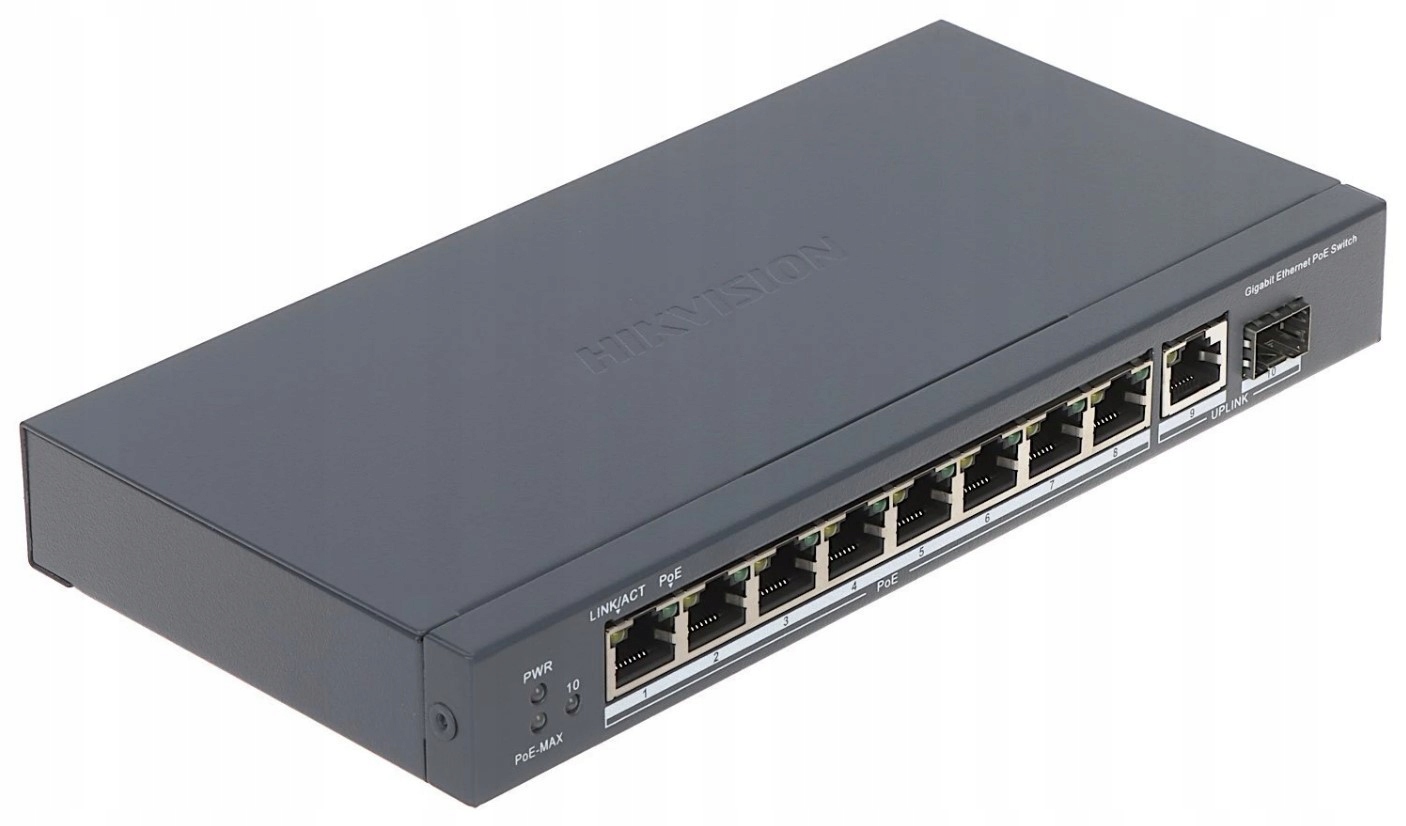 Switch PoE Hikvision DS-3E0510P-E 8-portový Sfp