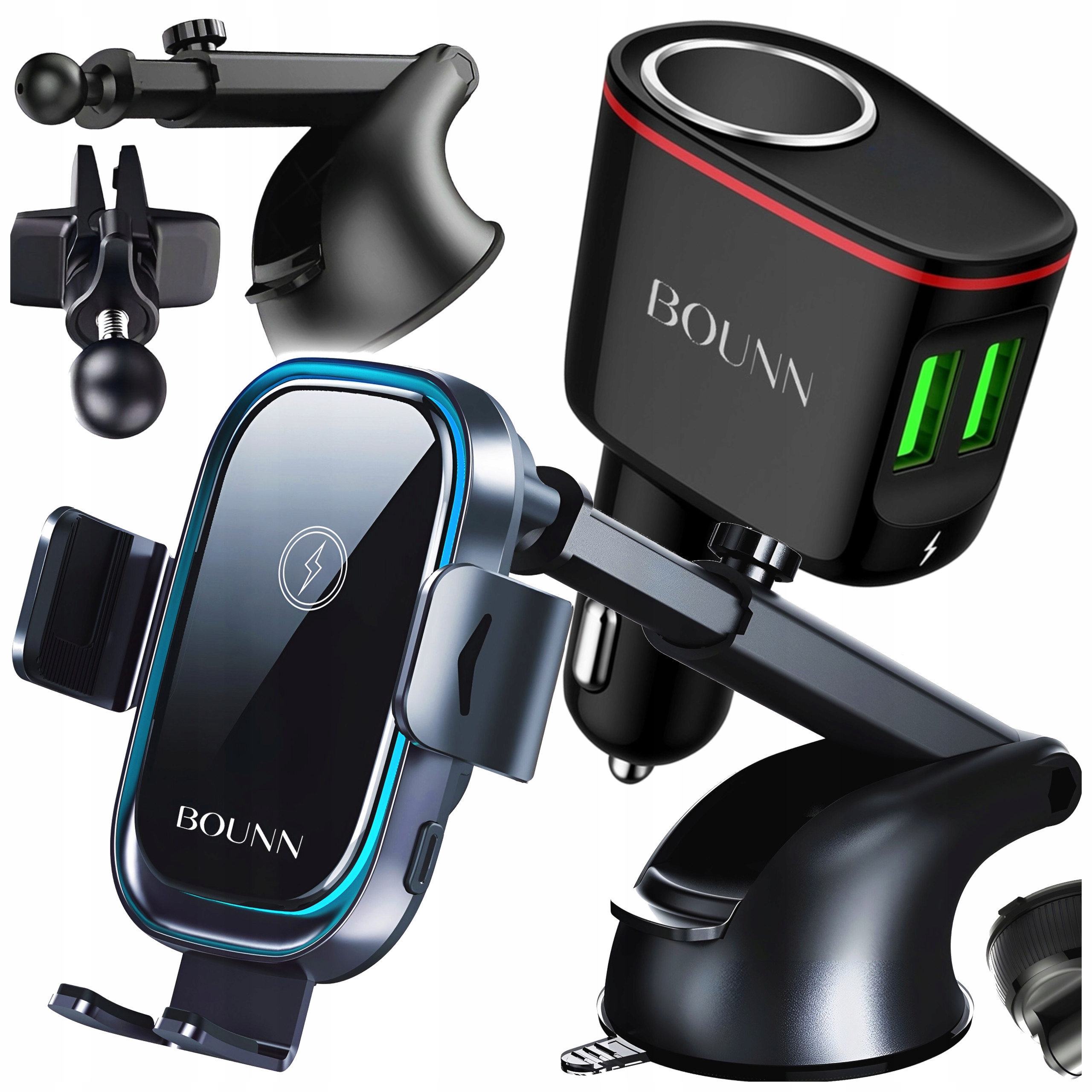 Indukční Nabíječka Automobilová Bezdrátová 15W Nabíječka Zásuvka 12/24V