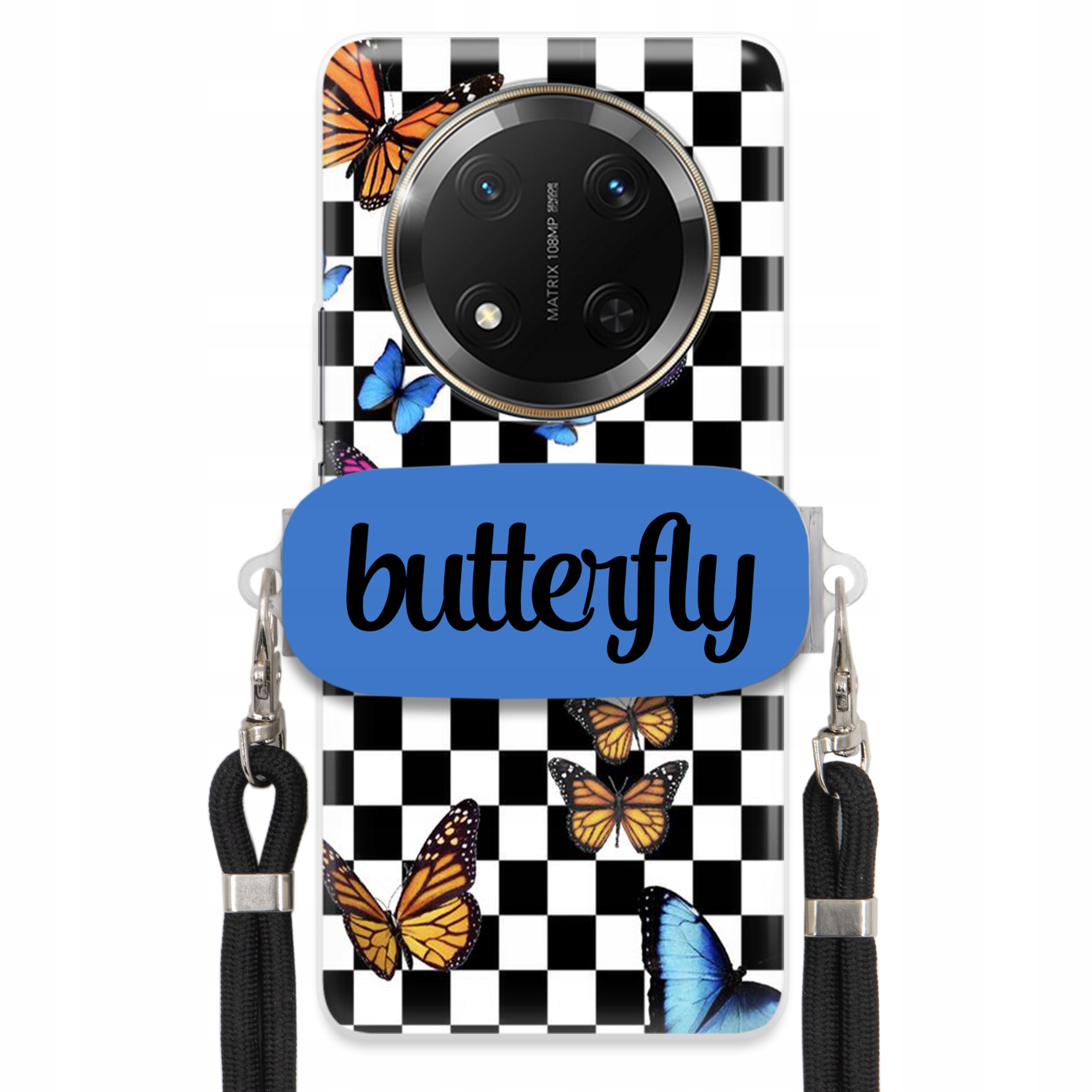 Pouzdro Pro Honor Magic 7 Lite Case Obdélníkový Úchyt Vodítko Butterfly Motýli