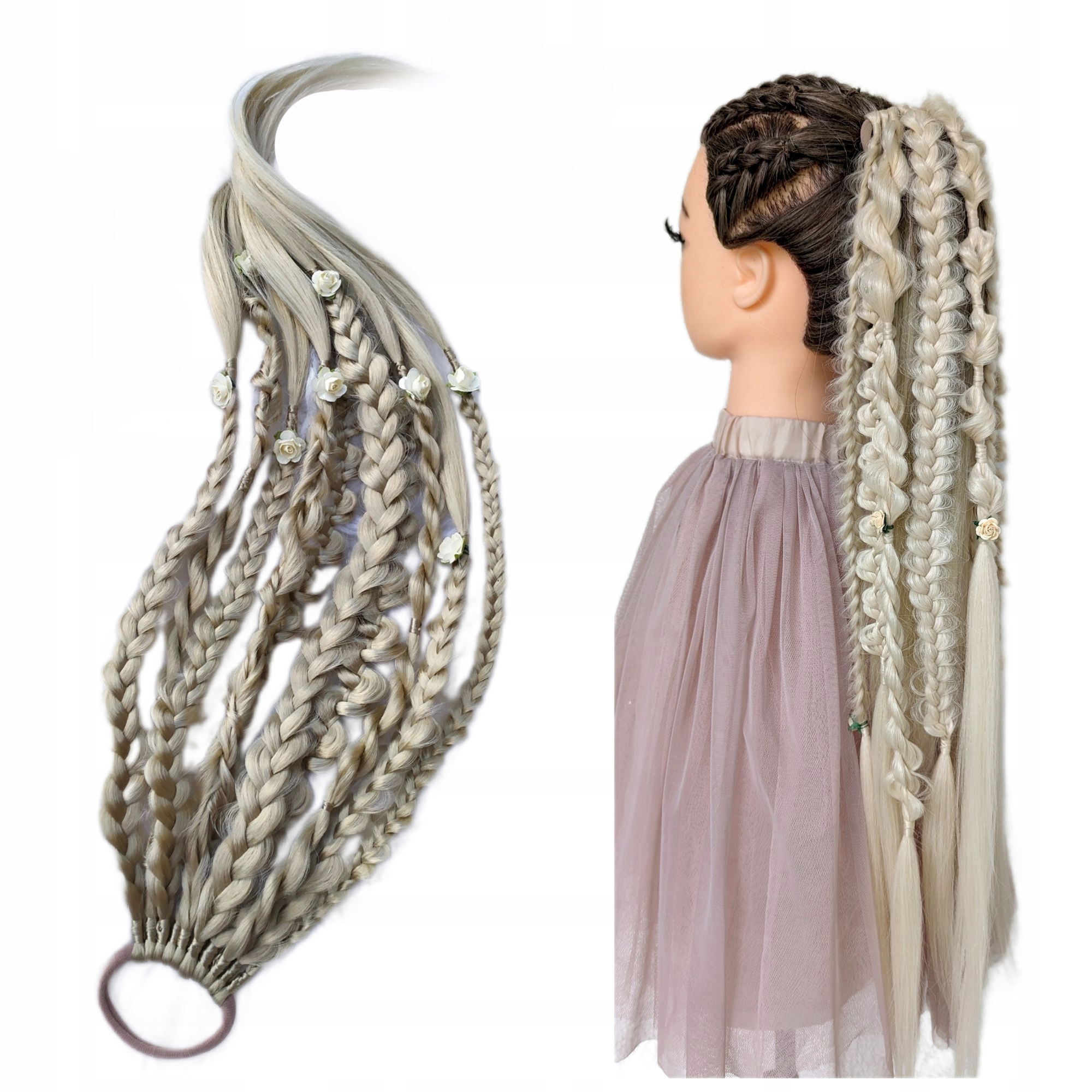 Syntetické copánky na gumičce, Poník na gumičce, blond, Slunečné Růže