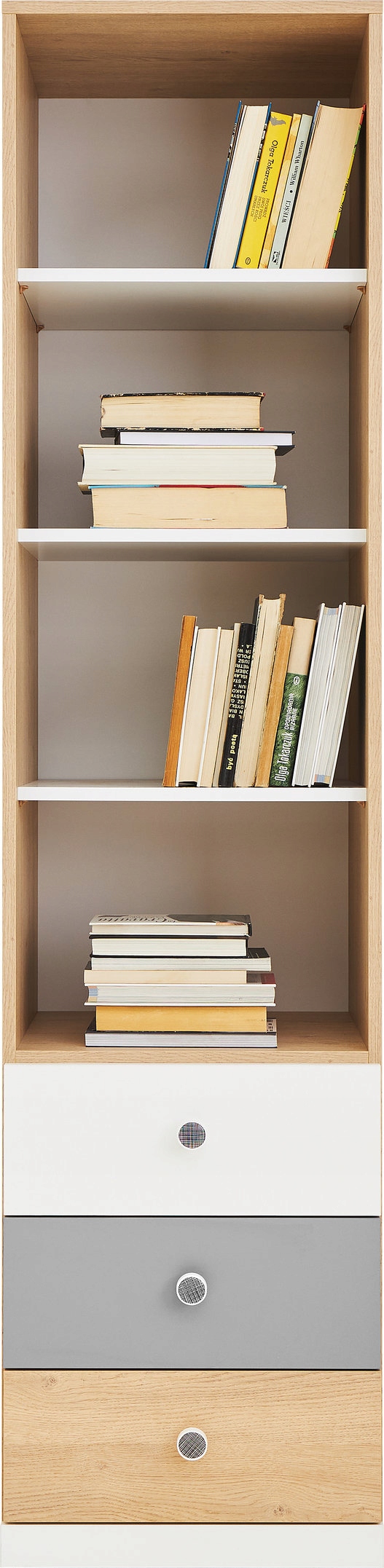 Regál Brera do obývacího pokoje Skříňka Police na knihy 195x45x40 cm Dub