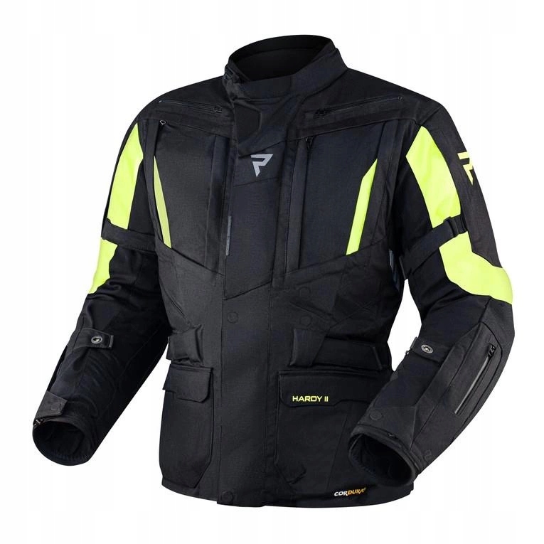 Textilná motocyklová bunda Rebelhorn Hardy II Black/flo Yellow Darčeky