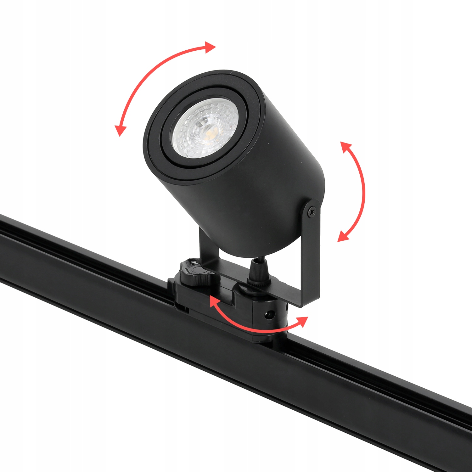 3-Fazowy System Szynowy 2x Reflektor na GU10 + Szyna 1m Zestaw Czarny Liczba punktów światła 2
