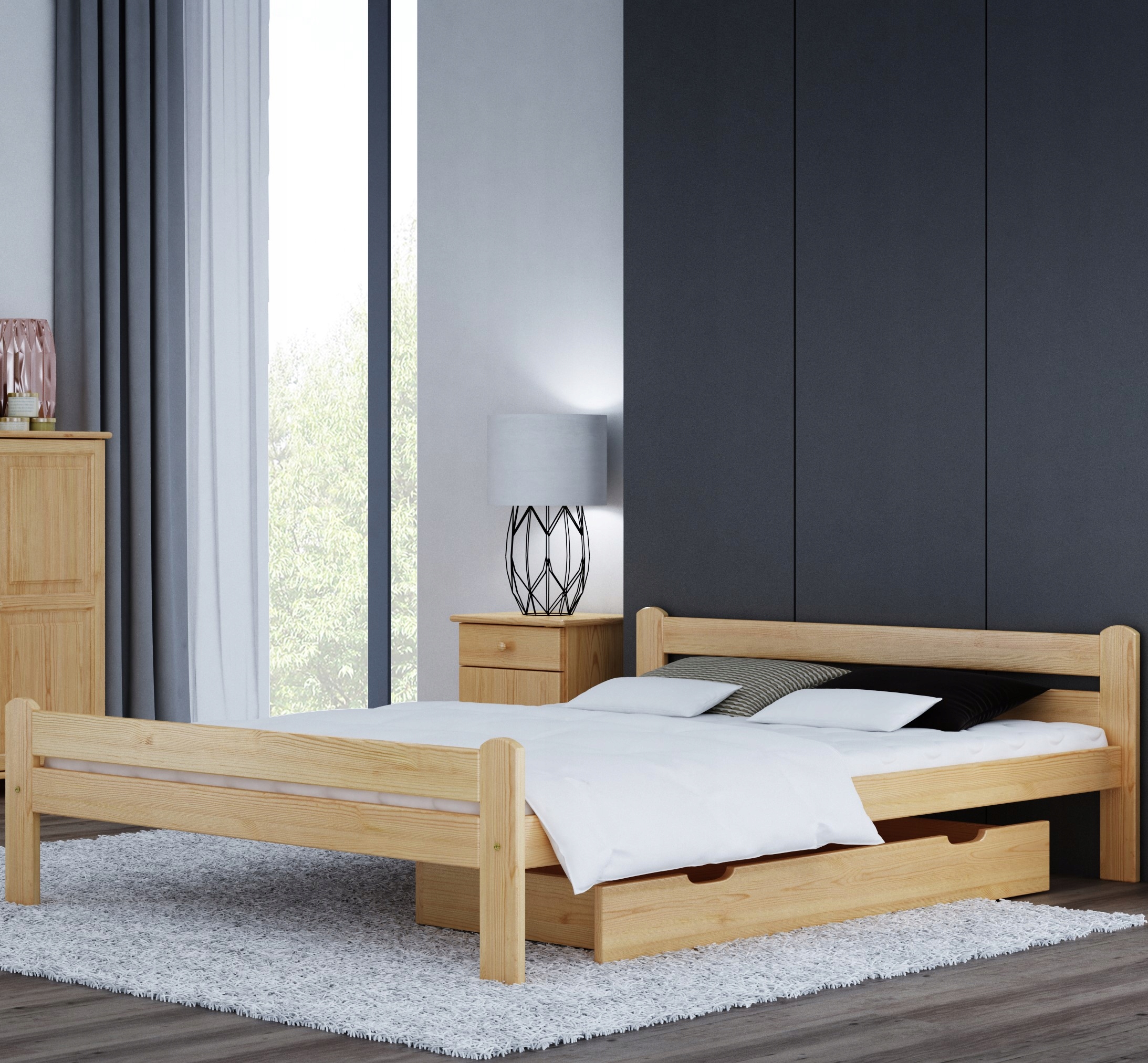 Dřevěná Postel Dorota 140x200 rám Solid