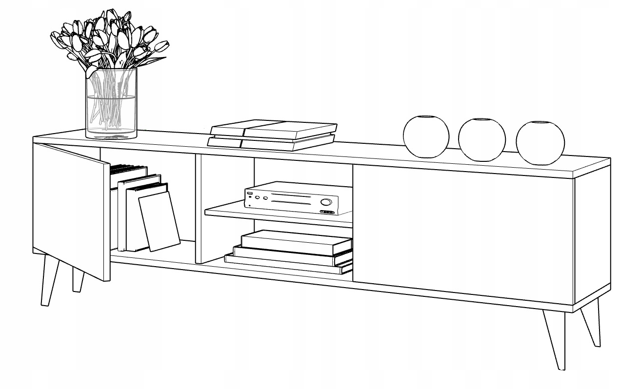Szafka RTV craft + biały Styl Skandynawski 120cm Marka Krak Meble