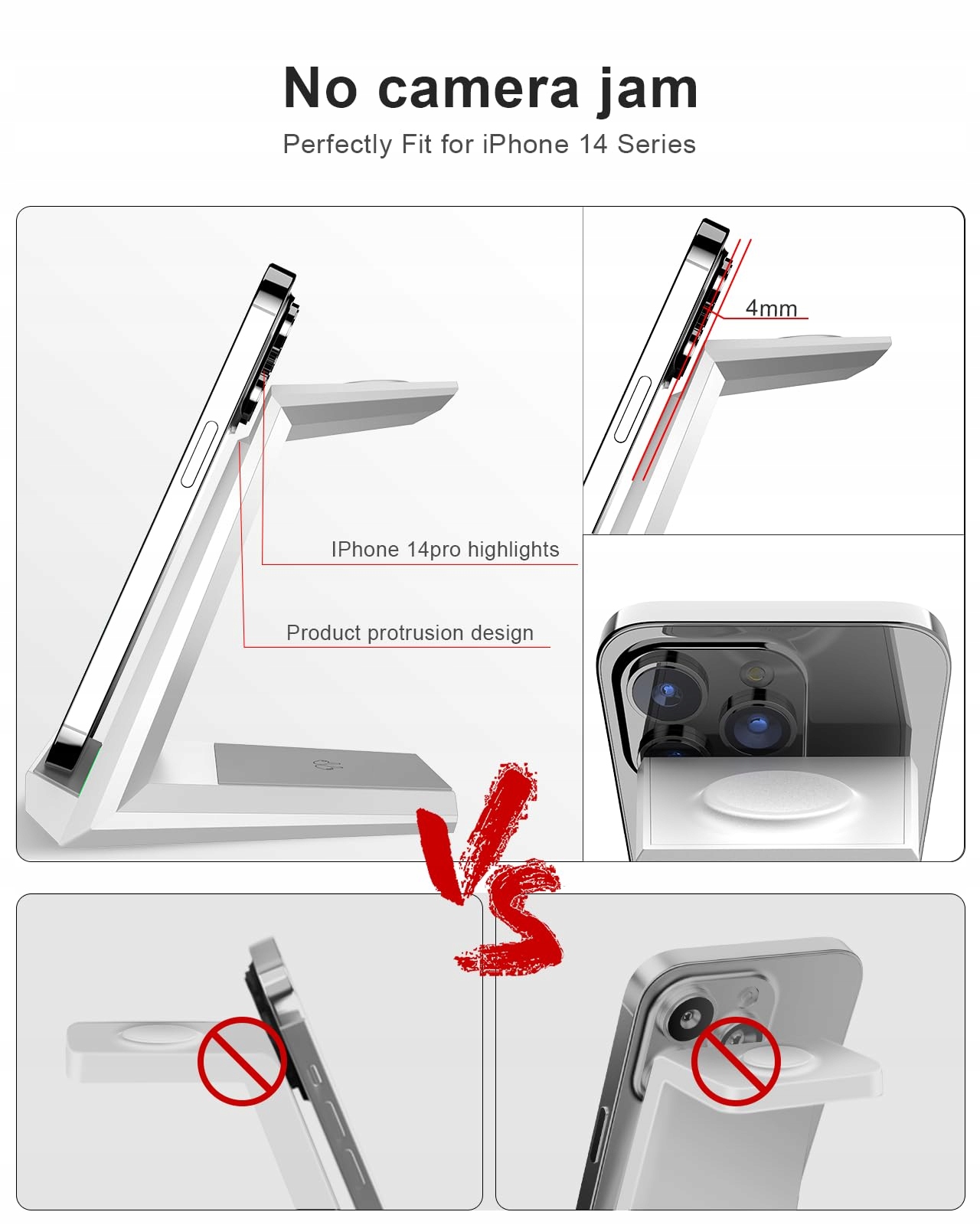 Indukcyjna stacja ładująca 3 w 1 Apple Watch i iPhone Biała Ładowarka — miniatura 2