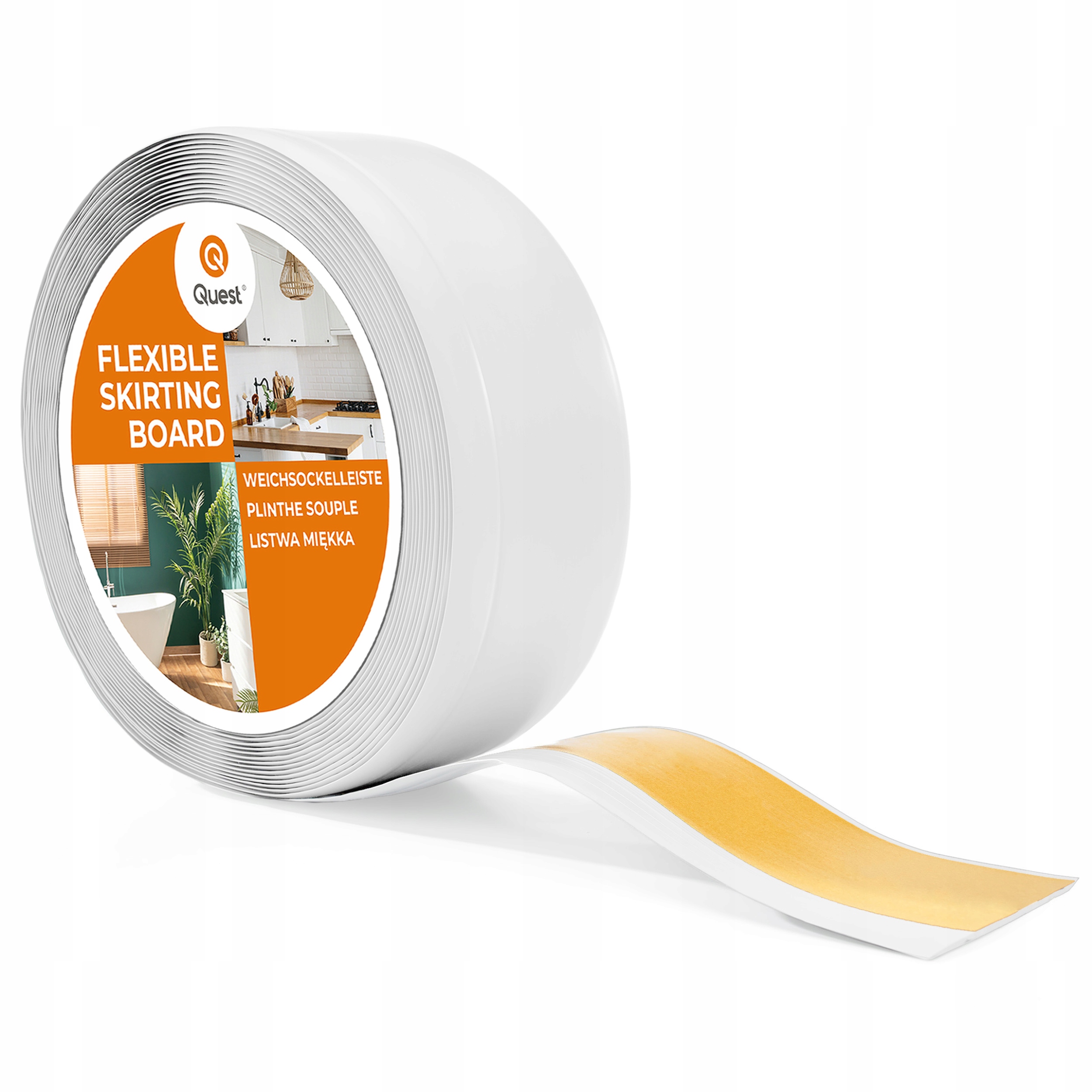 Podlahová lišta Pvc samolepiaca soklová 70x20 mm biela, 25 m