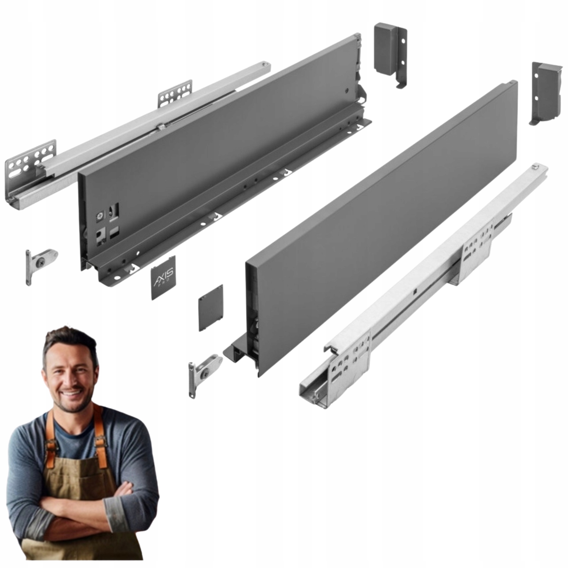 Šuplík Gtv Axis Pro 550 mm antracit střední H-116 PB-AXISPRO-KPL550B