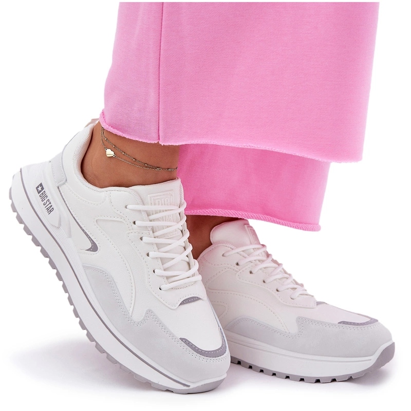 Dámské Tenisky Na Platformě Big Star RR274A213 Hi-poly Systém Bílé 40