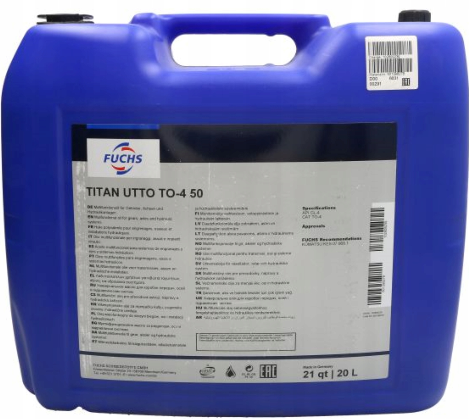 OLEJ FUCHS TITAN UTTO TO-4 T0-4 SAE 50 20L