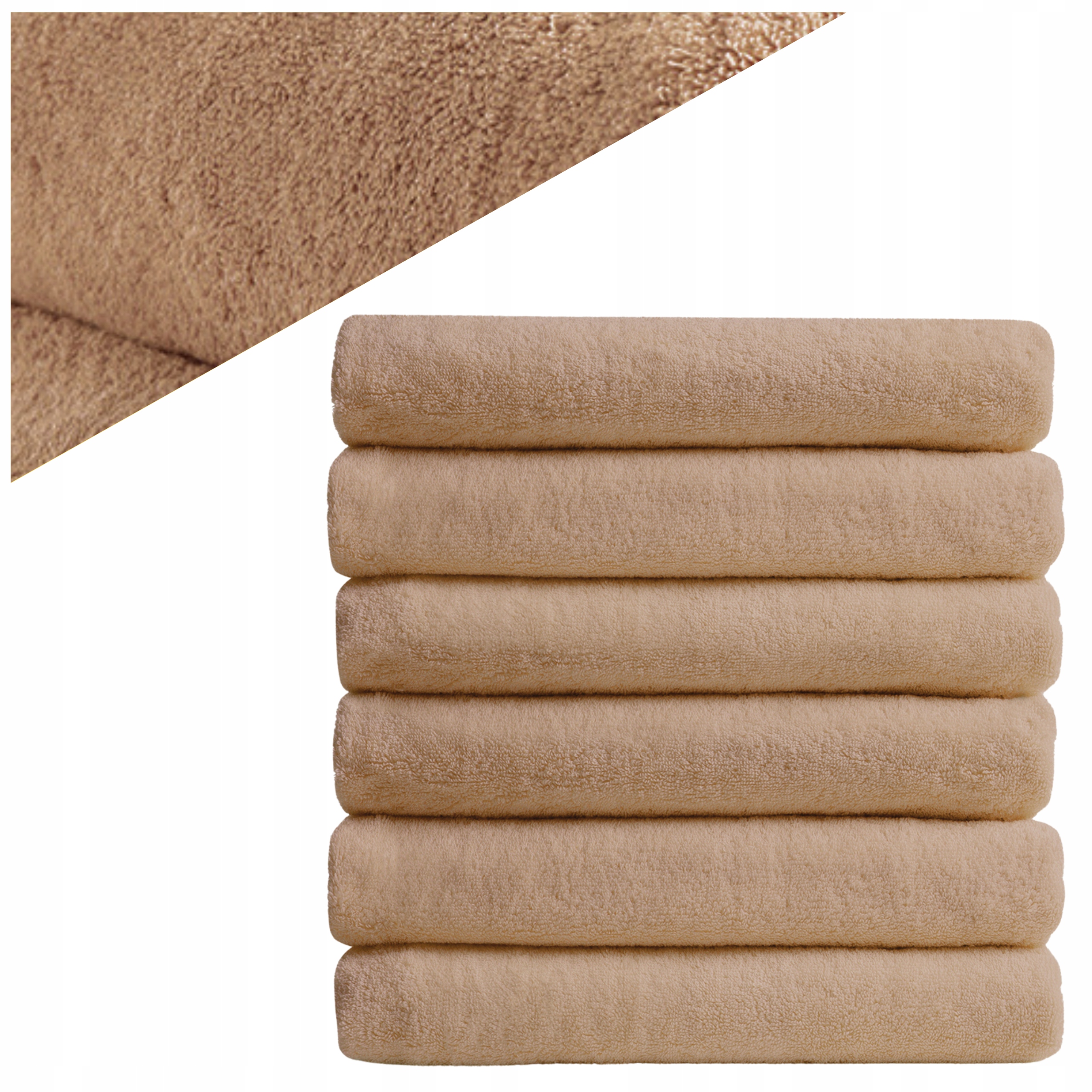 Komplet 6 DUŻYCH Ręczników KĄPIELOWYCH szybkoschnących 70x140 bawełnianych