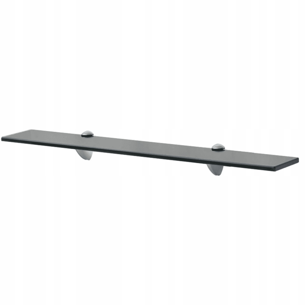 Závěsná nástěnná police z tvrzeného skla, 70 x 20 cm, černá