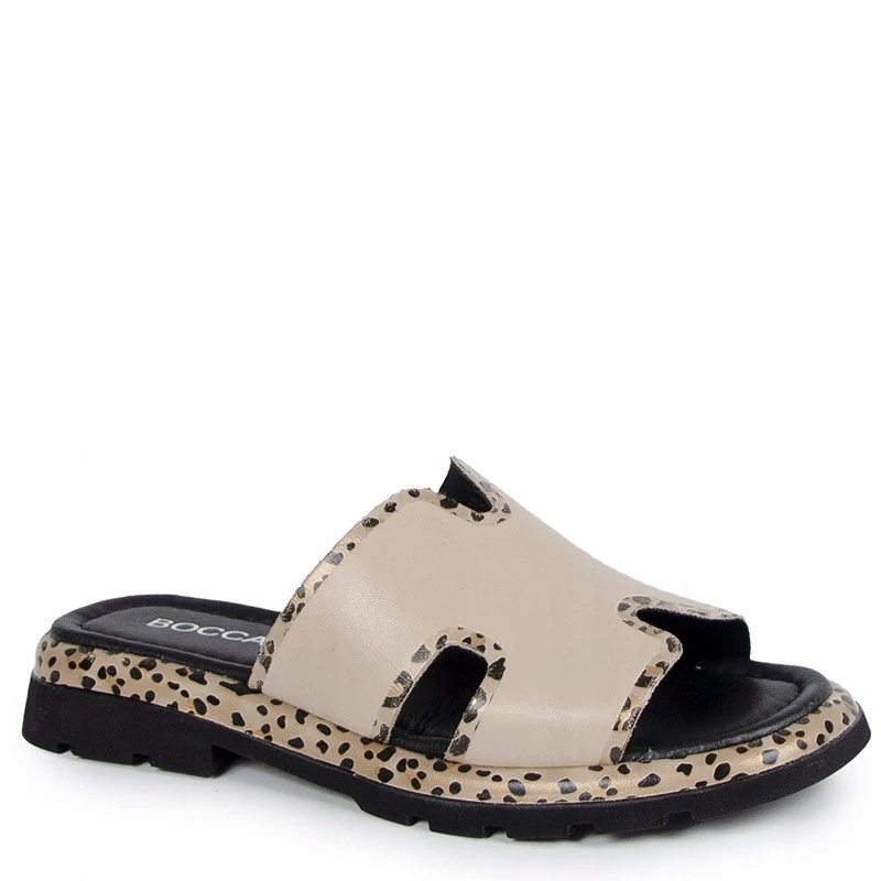 Boccato 0414-10964 Béžovo Černé Kožené Nazouváky 39