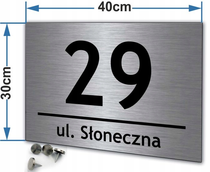 

Tablica tabliczka adresowa numer domu Aluminiowa