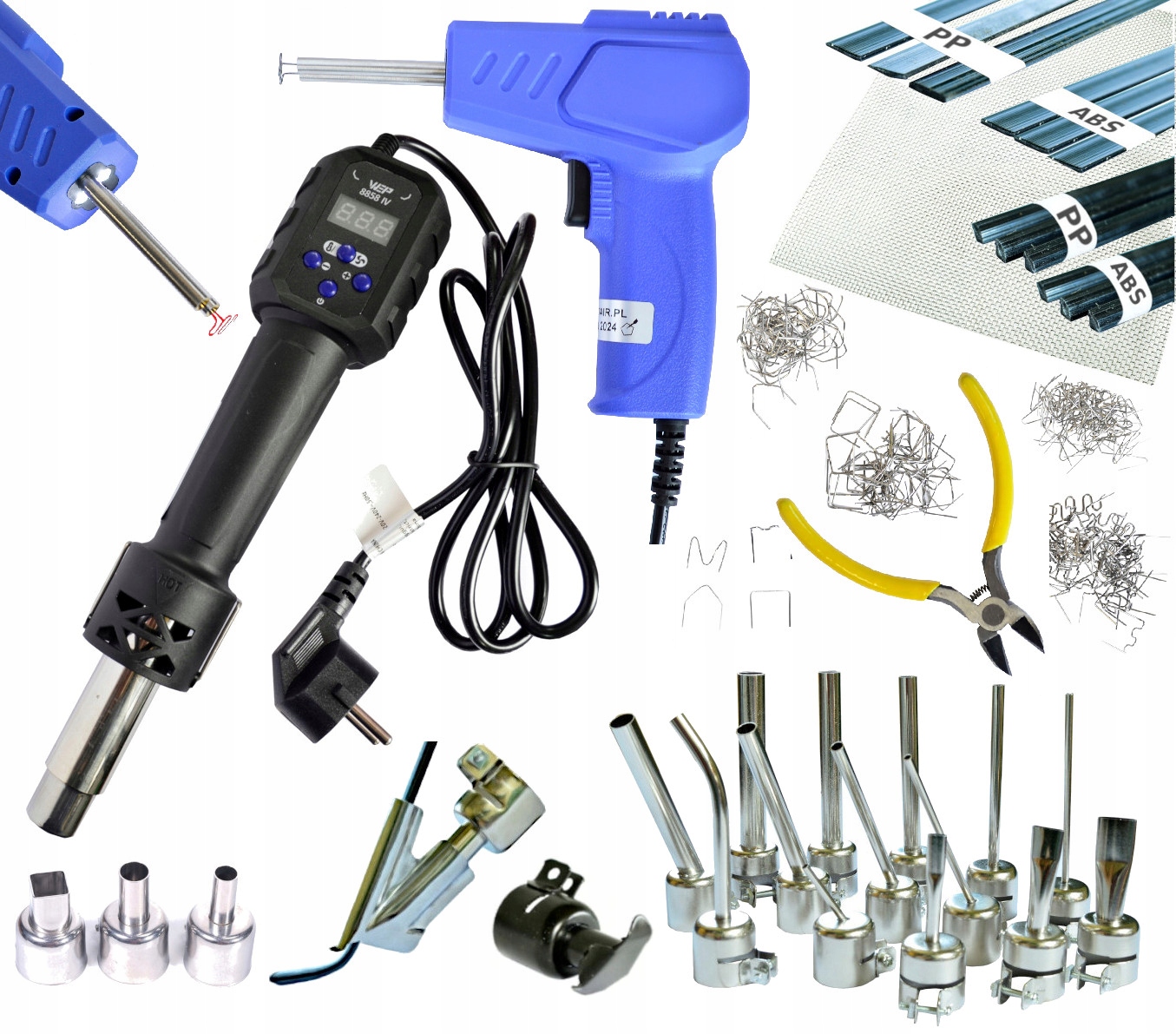 ZSZYWACZ PLASTIKU ZSZYWARKA SPAWARKA WEP 8858-IV Zestaw Tworzywo Dysze BUT