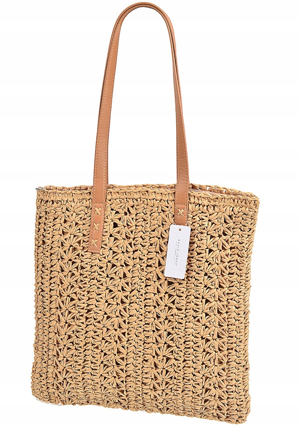 DAVID JONES TOREBKA damska worek KOSZYK słomakolor