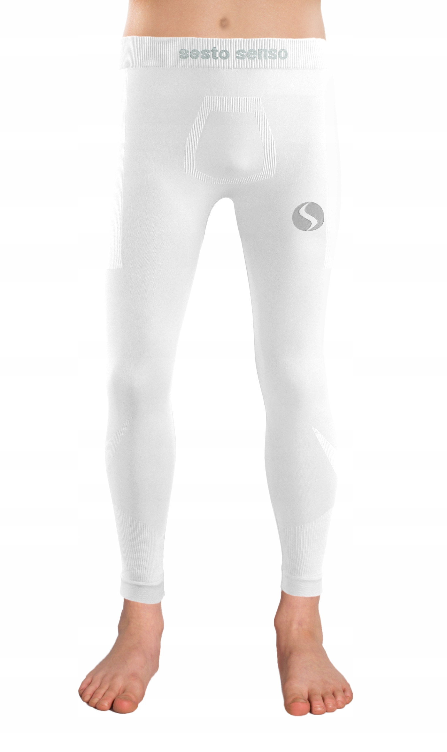 Sesto Senso chłopięce spodnie leginsy termoaktywne 2XS/XS Białe