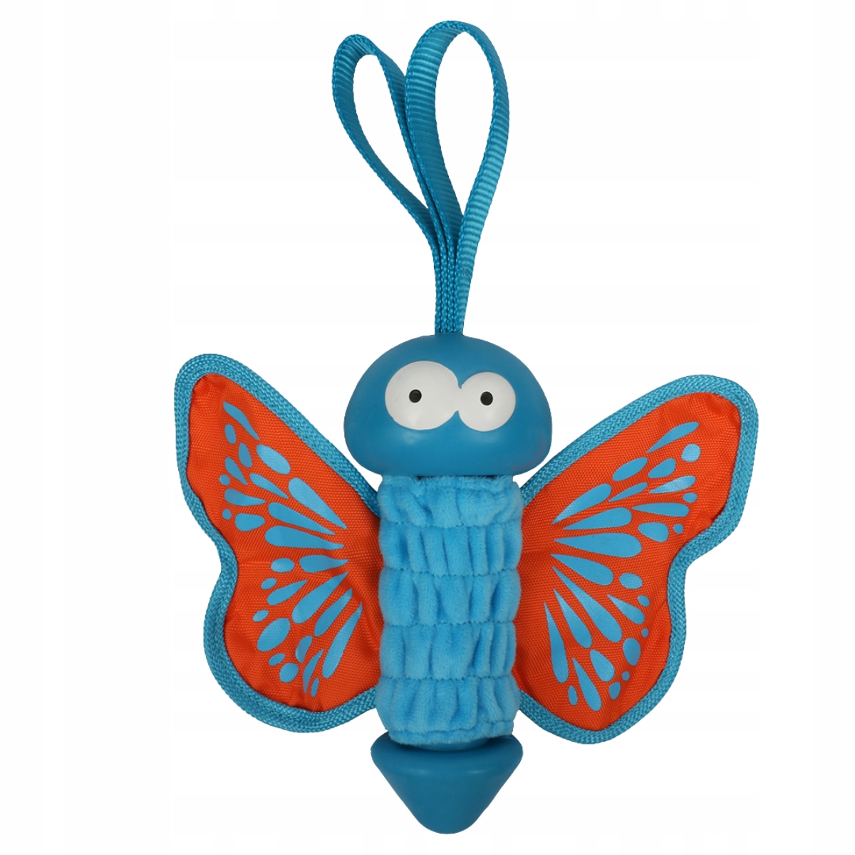 Levně Coockoo Hračka pro psy 27 cm motýl šustící modro/oranžová