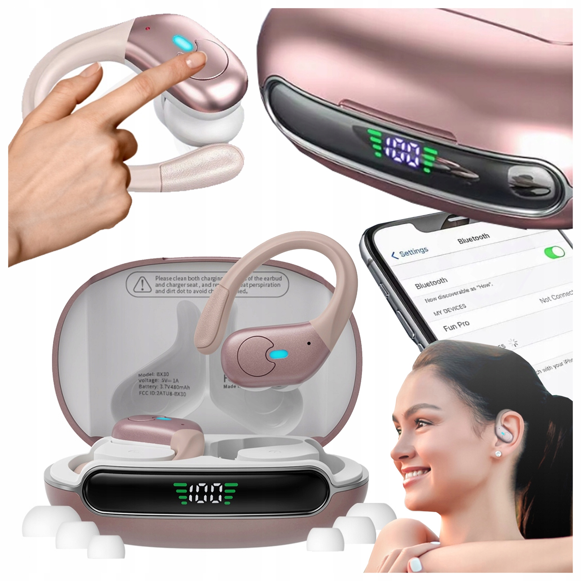 Słuchawki Bezprzewodowe Sportowe Douszne Lemon SportGo Mikrofon