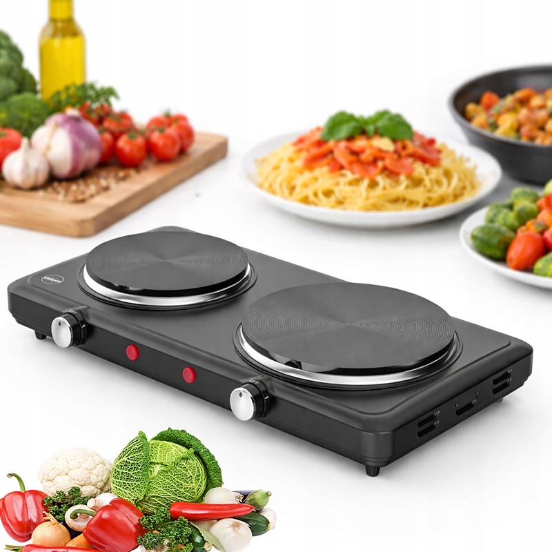 Kuchenka Elektryczna Dwupalnikowa Płyta Na Prąd Turystyczna Przenośna 2500W