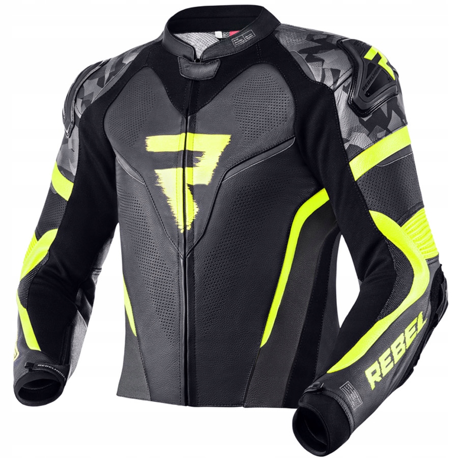 KURTKA MOTOCYKLOWA REBELHORN REBEL SKÓRA BLK/YEL S