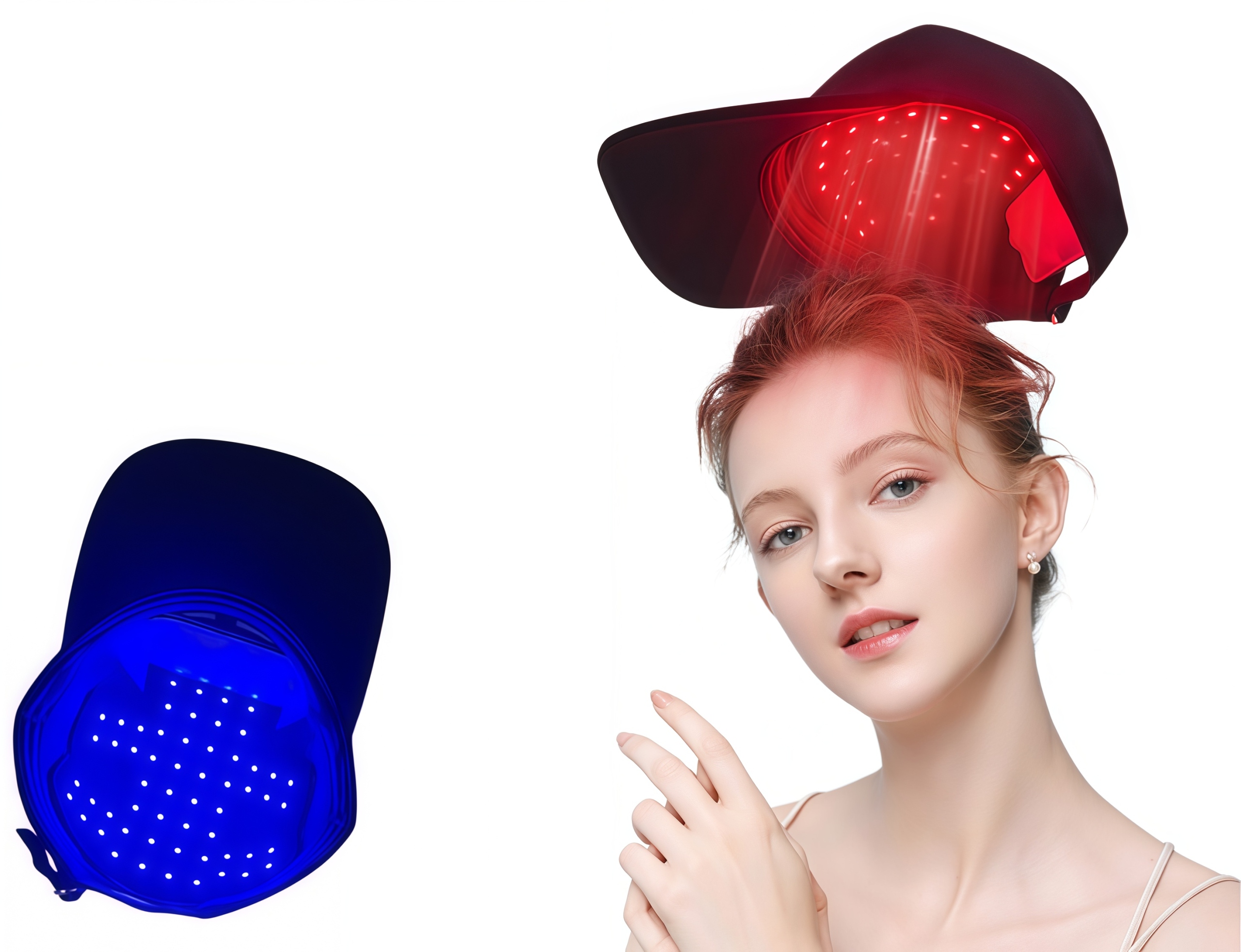 Led Čepice Pro Růst Vlasů Alopecie Masážní Přístroj Vibrační Vyhřívaná 4 Režimy