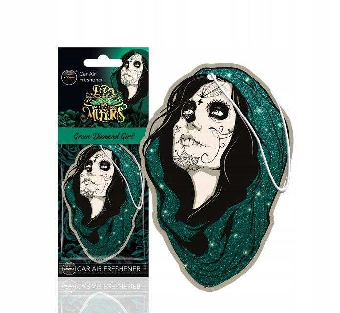 Zapach Samochodowy Aroma Green Diamond Girl Dia De Los Muertos Zawieszka