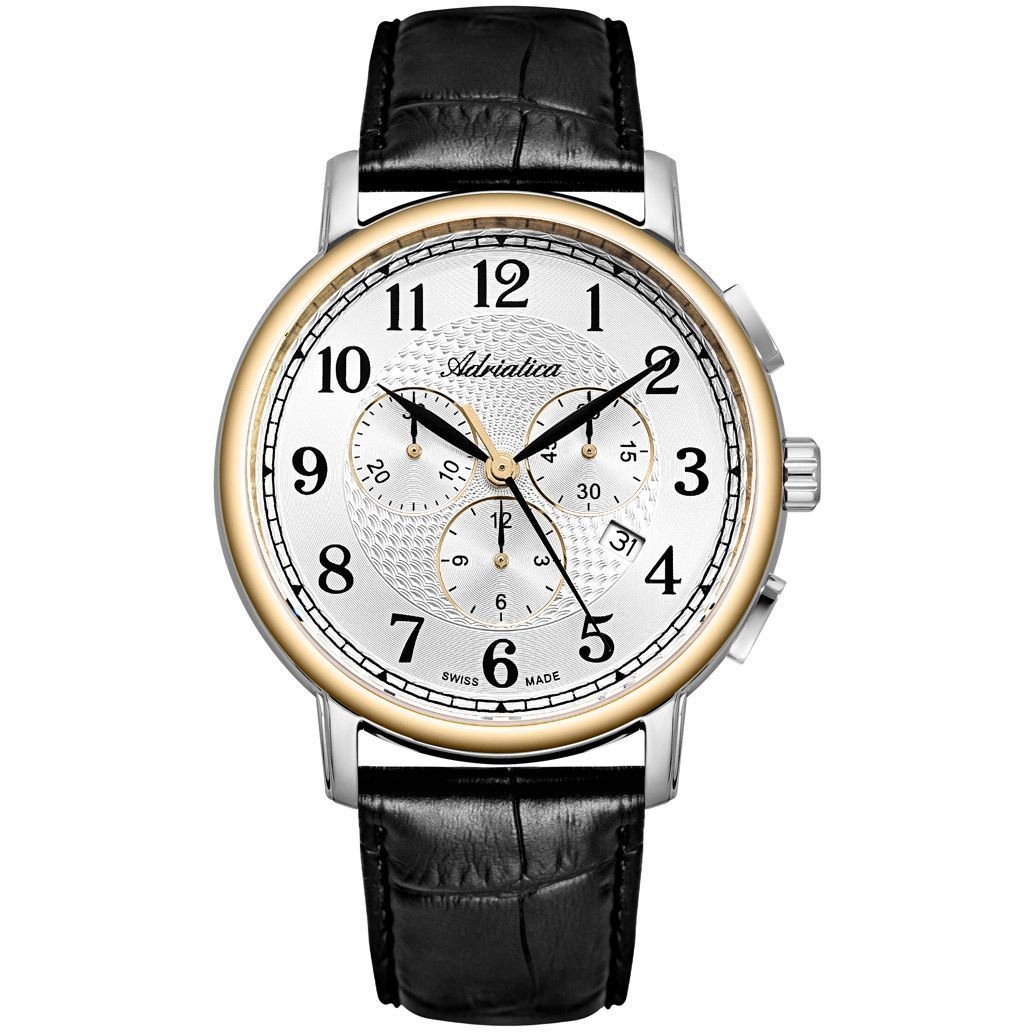 Stříbrné pánské hodinky Adriatica Classic s chronografem A8256.2223CH