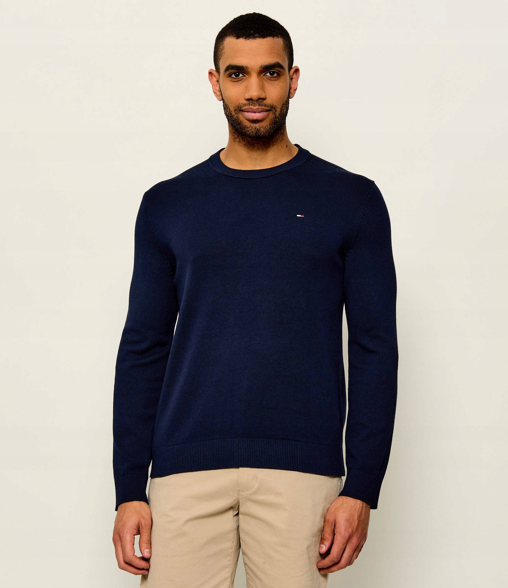 Tommy Jeans Svetr Slim Fit tmavě modrý DM0DM22853 L