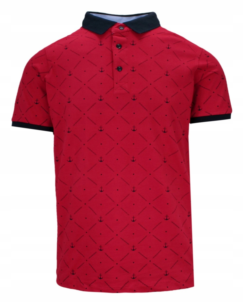 Červená pánská Polokošile s kotvou, velikost M