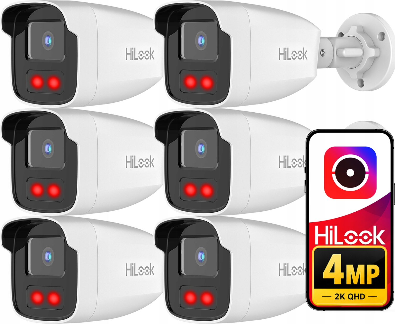 Ip kamera 4MPx Qhd 6 Ks. IR50m IPCAM-B4-50IR Hilook Hikvision